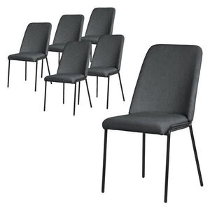 ML-DESIGN JÍDELNÍ ŽIDLE, sada 6 ks, antracitová s látkovým potahem obraz