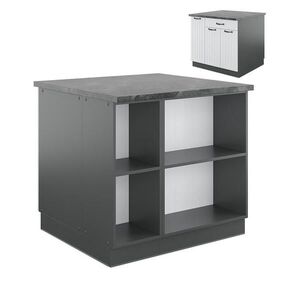 Vicco KUCHYŇSKÝ OSTROV Fame-Line Bílý venkovský dům/antracit 90 cm se zásuvkou, bez pracovní desky obraz