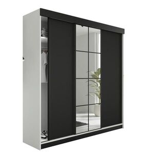 Kier Furniture POSUVNÁ ŠATNÍ SKŘÍŇ LAMARO - 200x205x59cm - Bílá & Černá obraz