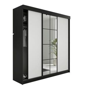 Kier Furniture POSUVNÁ ŠATNÍ SKŘÍŇ LAMARO - 250x205x59cm - Černá & Bílá obraz