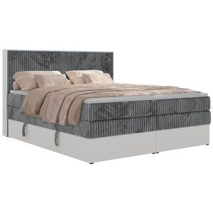 MKS POSTEL BOXSPRING TRAVIT KING 160/200 - Šedá Manšestr - Topper Visco - H4 obraz