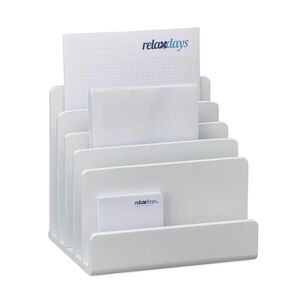 Relaxdays ORGANIZÉR Bílý bambus 5 přihrádek 23 cm obraz