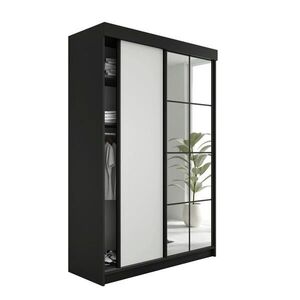Kier Furniture POSUVNÁ ŠATNÍ SKŘÍŇ LAMARO - 138x205x59 - Černá & Bílá obraz