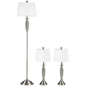 HOMCOM 3DÍLNÁ sada svítidel včetně 1 stojací lampy a 2 stolních lamp do obývacího pokoje obraz