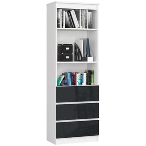 RAUMHIRSCH FURNITURE STOJANOVÁ POLICE bílá, lesklá grafitová 180/60/35 obraz