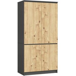 RAUMHIRSCH FURNITURE ŠATNÍK grafitově šedý, dub Artisan 180/90/51 obraz