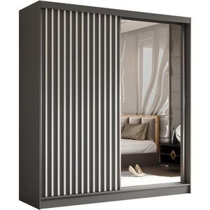 Beautysofa SKŘÍŇ s posuvnými dveřmi Helix 200/216/61 šedá + bílá obraz