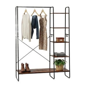 Relaxdays VĚŠÁK Černý s botníkem kov 160 cm obraz