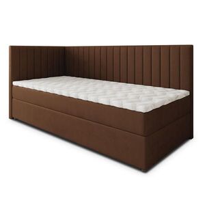 MASSENO AMERICKÁ POSTEL ARIS 90x200 cm, s matrací a úložným prostorem, hnědá obraz