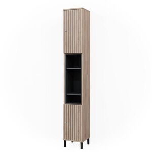 Vicco KOUPELNOVÁ SKŘÍŇKA Aquis Sonoma 30 x 190 cm s dvířky a otevřenými přihrádkami obraz