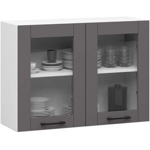 RAUMHIRSCH FURNITURE ZÁVĚSNÁ SKŘÍŇ Bílá, grafitově šedá 58/80/30, 5 obraz
