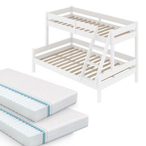 VitaliSpa PATROVÁ POSTEL Everest Bílá 140x200 / 90x200 cm se 2 matracemi obraz