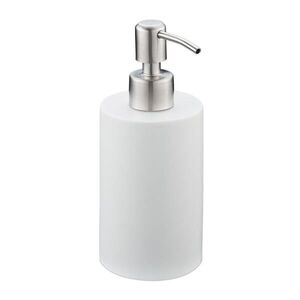 Relaxdays DÁVKOVAČ MÝDLA Bílý kulatý umělý kámen plnitelný 180 ml obraz