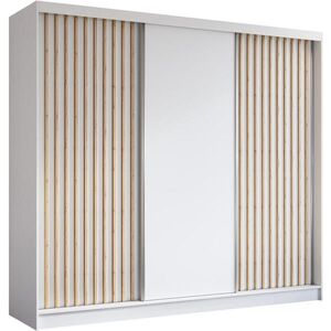 Beautysofa SKŘÍŇ s posuvnými dveřmi Helios 240/216/61 bílá + dub Artisan se zásuvkami obraz
