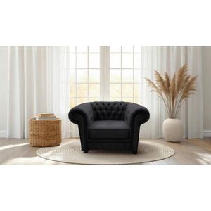MID.YOU KŘESLO CHESTERFIELD, textil, kompozitní dřevo, černá obraz