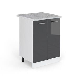 Vicco SPODNÍ SKŘÍŇKA KUCHYŇSKÉ LINKY R-Line Antracitový vysoký lesk 60 cm s pracovní deskou obraz
