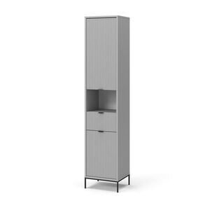 Vicco KOUPELNOVÁ SKŘÍŇKA Eliza Šedá 40 x 190 cm s dvířky a zásuvkou obraz