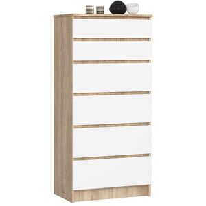 RAUMHIRSCH FURNITURE KOMODA dub Sonoma, bílá 130/60/40 obraz