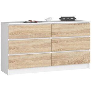 RAUMHIRSCH FURNITURE KOMODA bílá, dub Sonoma 77/138/40 obraz