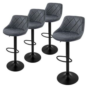 ML-DESIGN SADA 4 barových židlí z umělé kůže, antracitová, výškově nastavitelná/otočná obraz