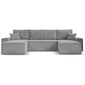 Beautysofa SEDACÍ SOUPRAVA Hektor U s funkcí spaní, světle šedá obraz
