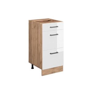 Vicco SPODNÍ SKŘÍŇKA KUCHYŇSKÉ LINKY R-Line Bílá vysoký lesk 40 cm se zásuvkami, bez pracovní desky obraz
