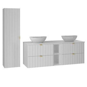 Petits-meubles KOUPELNOVÝ NÁBYTEK 140.6cm Lexa 2er-Set Bílá obraz