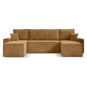 Beautysofa SEDACÍ SOUPRAVA Hektor U s funkcí spaní, žlutá obraz