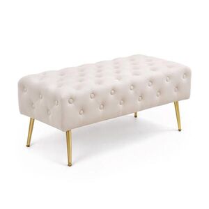 RAUMHIRSCH FURNITURE ČALOUNĚNÁ LAVIČKA s sametovým vzhledem, béžová 42/41/42 obraz