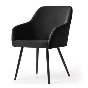 RAUMHIRSCH FURNITURE ČALOUNĚNÁ ŽIDLE, sada 2 ks, kovové nohy černé, černá 54, 5/83/58 obraz