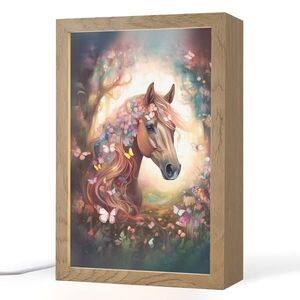 OnlyWow NOČNÍ LAMPIČKA Kůň - Příroda - Květiny - Motýli - Les 20x30 cm obraz