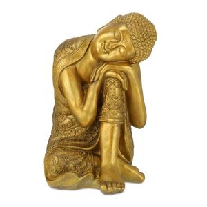 Relaxdays SOCHA Zlatá Buddha polyresin 61 cm obraz