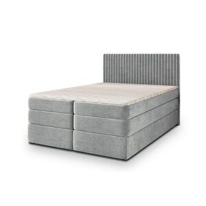 MASSENO POSTEL BOXSPRING FELBIO 160x200 cm, s matrací a úložným prostorem, světle šedá obraz