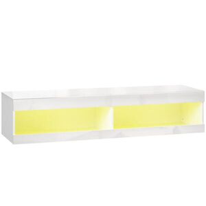 HOMCOM TV skříňka, závěsná TV skříňka s RGB LED osvětlením, otevřený úložný prostor obraz