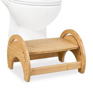 Relaxdays TOALETNÍ STUPÍNEK Přírodní bambus 3-polohově nastavitelný 23 cm obraz