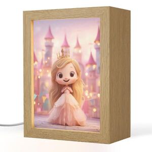 OnlyWow NOČNÍ LAMPIČKA Princezna - Růžová - Zámek 15x20 cm obraz
