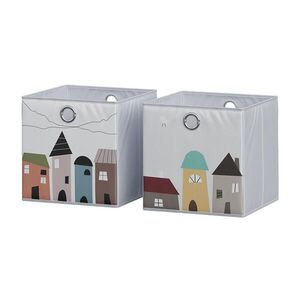 Vicco SKLÁDACÍ BOX Grey (město) 30 x 30 cm (motiv města) obraz