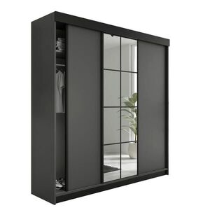 Kier Furniture POSUVNÁ ŠATNÍ SKŘÍŇ LAMARO Grafitová 200x205x59cm obraz