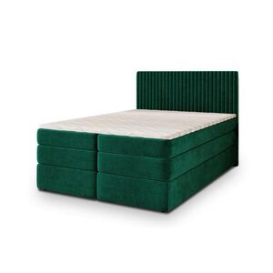 MASSENO POSTEL BOXSPRING FELBIO 140x200 cm, s matrací a úložným prostorem, tmavě zelená obraz
