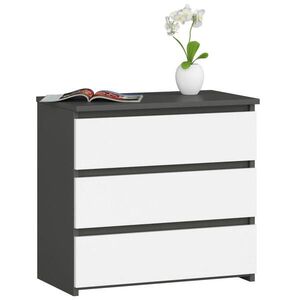 RAUMHIRSCH FURNITURE KOMODA grafitově šedá, bílá 57/60/35 obraz