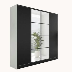 Kier Furniture ŠATNÍ SKŘÍŇ EDEN 4D v4 - 206, 4x205x39 cm- Bílá a Černá obraz