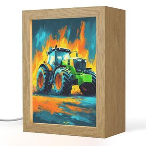 OnlyWow NOČNÍ LAMPIČKA Abstrakt - Traktor - Zelený 15x20 cm obraz