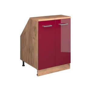 Vicco ŠIKMÁ SKŘÍŇ Rion Červená vysoký lesk 60 x 81.6 cm se 2 dveřmi, korpus skříně hloubka 60 cm obraz