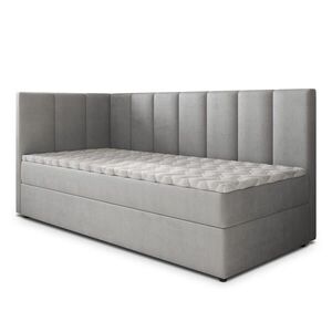 MASSENO AMERICKÁ POSTEL BEVE 100x200 cm, s matrací a úložným prostorem, světle šedá obraz