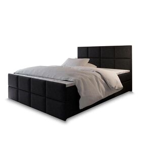 MASSENO AMERICKÁ POSTEL ARIEL 160x200 cm, s matrací a úložným prostorem, černá obraz