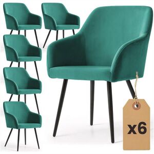 RAUMHIRSCH FURNITURE ČALOUNĚNÁ ŽIDLE, sada 6 ks, kovové nohy, zelená, černá 54, 5/83/58 obraz