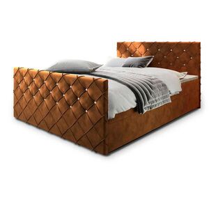 MASSENO AMERICKÁ POSTEL MANDI 180x200 cm, s matrací a úložným prostorem, měděná obraz