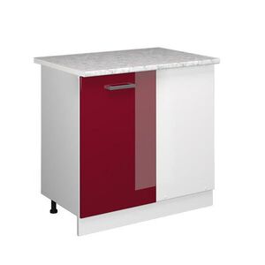 Vicco ROHOVÁ SKŘÍŇKA R-Line Červená vysoký lesk 86 cm s pracovní deskou obraz