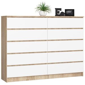 RAUMHIRSCH FURNITURE KOMODA dub Sonoma, bílá 121/160/40 obraz