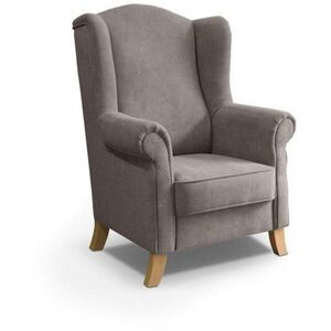 Beautysofa KŘESLO UŠÁK Leonardo světle hnědé obraz